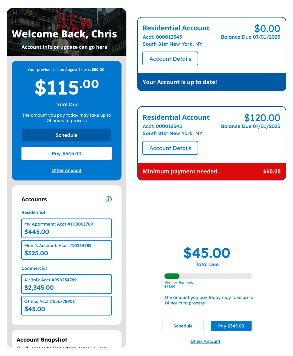 ConEdison — account management and payment flows